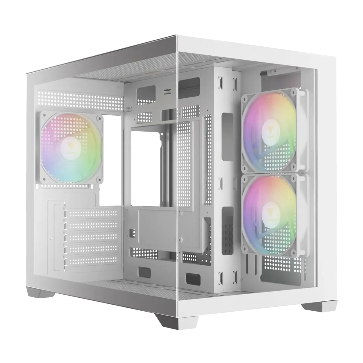 کیس کامپیوتر گیم دیاس آکبند مدل GAMDIAS AURA GC10M V2 WH ARGB